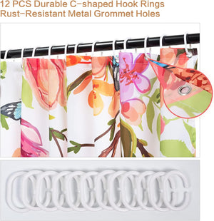 Hummingbird Shower Curtain for Bathroom with Hooks, Decorative Spring Summer Bath Curtain, 72 x 72 inches