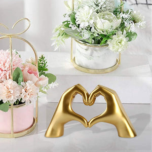 Love Finger Aesthetic Statues Boho Wedding Accents Decorations, Gold