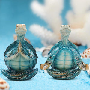 Set of 2 Sea Turtle Yoga Figurines Decorations Home Decor Gifts
