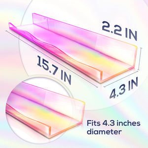 Large Iridescent Clear Acrylic Wall Mounted Floating Shelf, Modern 15.7 in Thickened Bathroom Storage Ledge Shelves , 4 Pack