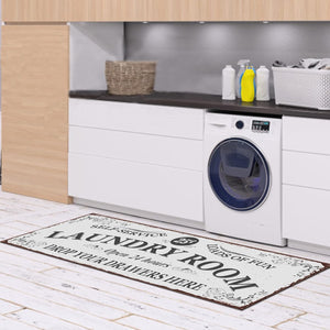 Farmhouse Laundry Room Area Rugs 20"X59" Non Slip Waterproof Entryway Area Rugs (20"X59")