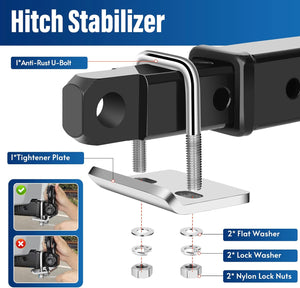 Hitch Tightener for 1.25" and 2" Hitches, 304 Stainless Steel Anti-Rattling Stabilizer