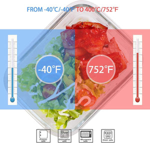 Glass Meal Prep Containers for Lunch Food Storage with Lids,  BPA Free（20 Pieces）