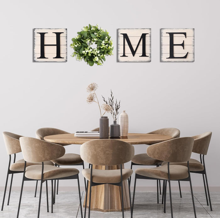 Farmhouse Wall Decor Room Decor Wood Home Sign with Artificial Eucalyptus for O