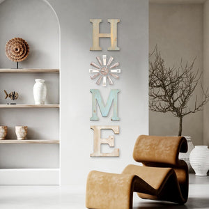 Farmhouse Home Signs with Windmill Clock Wall Decor Rustic Home Letters Wall Art