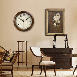 14 Inch Silent Wall Clock Large Decorative Battery Operated Non Ticking Analog Retro Clock