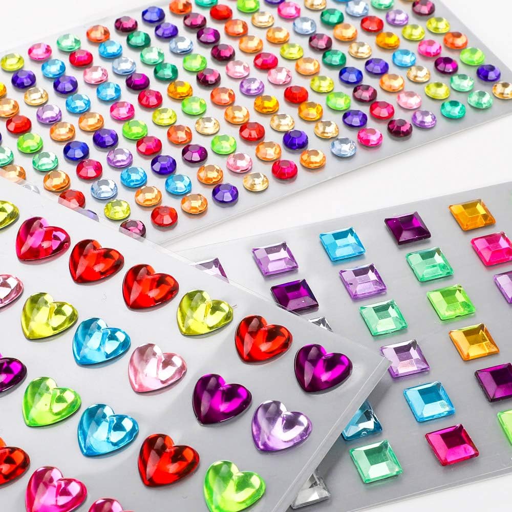 90pcs Gem Stickers Jewels Stickers Rhinestones Crystal for Halloween Pirate Party Table Decorations