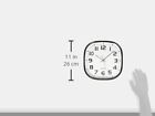 Round Square Wall Clock, Silent Non Ticking ,Quartz Battery, White