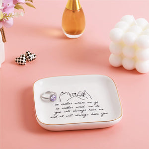 Gifts for Friends Going Away Friendship Ceramic Ring Dish (Friendship Long Distance)