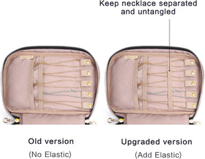 Jewelry Organizer Case Travel Storage Bag for Necklace, Earrings, Rings, Bracelet, Soft Pink, Medium