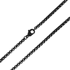 Stainless Steel Double Layer Cross Pendant Necklace for Men, 24" Box Chain, Black and Gold