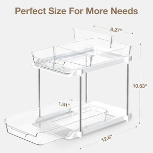 2-Tier Multi-Purpose Bathroom Cabinet Organizer, Pull Out Under Sink Organizers and Storage