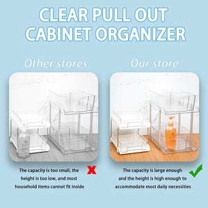 2 Sets 9.7" Tall Under Sink Organizers And Storage,Multi-Purpose 2 Tier Under Bathroom Sink Organizer