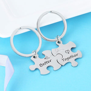 Gifts for Couples Boyfriend Girlfriend Couples Keychains for Husband Wife Valentine's Day Gift (Style C-better Together)