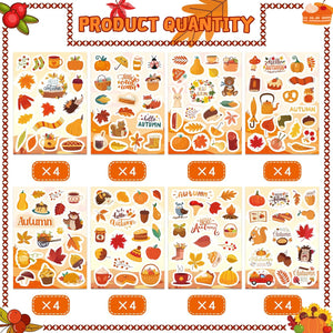 32 Sheets Fall Stickers, Fall Kids Stickers, November Stickers, Fall Party Favor, Fall Stickers for School