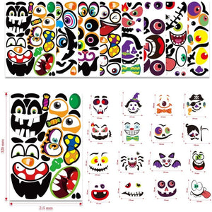 64 Pack Pumpkin Face Stickers Halloween Stickers for Kids Toddlers Halloween Pumpkin Decorating Stickers Large