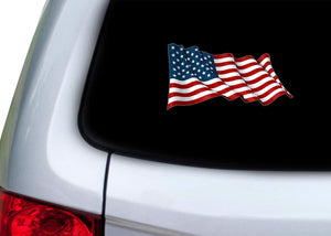 Tactical USA Flag Sticker Bumper Sticker Car Decal Gift Patriotic American Wavy United States (5x3 Inch)