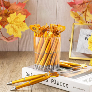 120 Pcs Thanksgiving Turkey Pens Fall Autumn Pumpkin Ballpoint Pens Holiday Black Gel Ink Pens