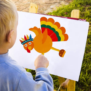 20 Sheets Thanksgiving Make-A-Turkey Stickers, Kids DIY Turkey Sticker Craft for Fall Party