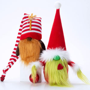 2-Pack Handmade Swedish Tomte Plush Gnomes Scandinavian Santa Elf