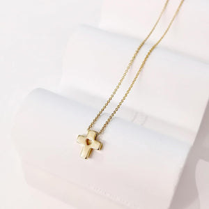 Cross Necklace for Women Simple Gold Cross Necklaces with Heart for Women Trendy Dainty 14K Gold Plated