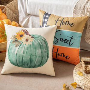 Fall Pumpkin Home Pillow Covers Sweet Home Throw Pillow Covers 18x18 Inch