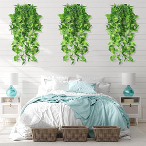 12 Pcs Artificial Hanging Plants Fake Ivy Vines with Fake Leaves for Living Room Decor Indoor Outdoor Decorations, Beauty