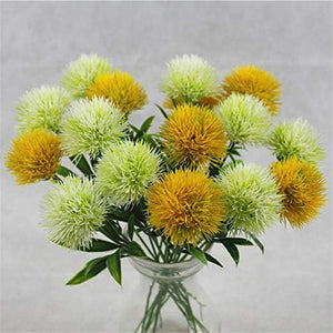 10 Pcs Dandelion Artificial Flowers Plants Bouquet Plastic Flower for Home Decoration/Wedding Decor (White)