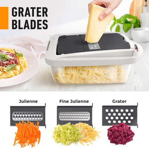 10-in-1, 8 Blade Vegetable Chopper, Onion Mincer, Cutter, Dicer, Egg Slicer with Container