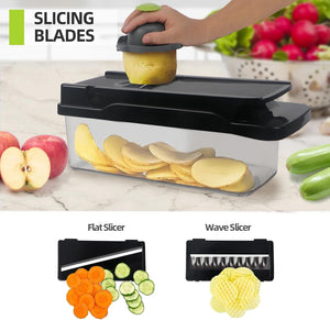 Vegetable Chopper with Container, Mandoline Slicer & Cheese Grater