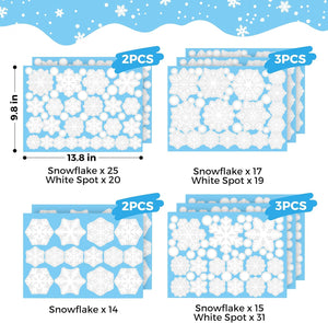 364PCS Snowflake Window Clings, Christmas Window Clings Snowflakes Stickers Decals