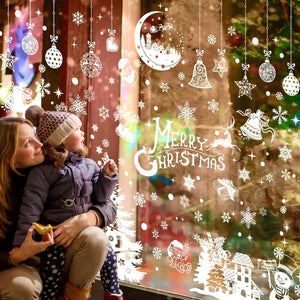 202 PCS Reusable Christmas Window Stickers for Glass