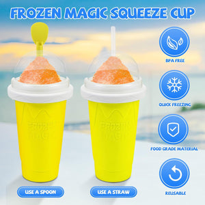 Slushy Maker Cup,Magic Quick Frozen Smoothies Cup, Yellow