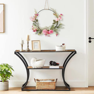 Artificial Floral Wreath for Front Door Floral Hoop Wreath Decor with Purple Flowers Green Leaves Garland