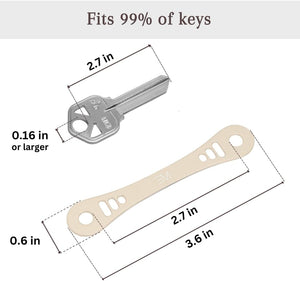 Compact Key Holder - Pocket Key Organizer - 14 Keys Key Bar, Beige