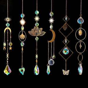 6Pieces Colorful Crystals Suncatcher Hanging for Window Crystal Ball Prism Rainbow Maker Pendants