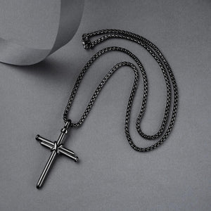 Nail Cross Necklace 316L Stainless Steel Cross Pendant Christian Jesus Jewelry for Men Women