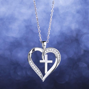 Cross Necklace for Women 925 Sterling Silver Cross Necklace Heart Necklaces