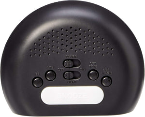 Small Digital Oval Alarm Clock With LED Display, Nightlight & Battery Backup, Black, 4.5 x 3.5 x 2.4 Inches