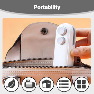 2 in 1 Mini Bag Sealer for Sealing and Cutting, 2025 New Portable Rechargeable Handheld Vacuum Food Sealer Bag Sealing Machine for Chips Snacks Plastic Bags Fresh Storage (White)