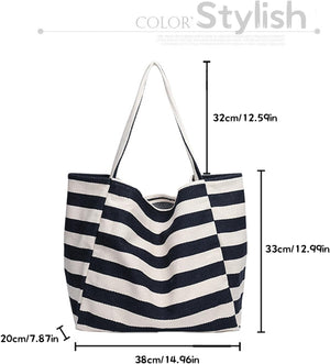 Canvas Tote Bag Tote Bags for Women Big Capacity Shoulder Bag with Inner Pocket for Work Beach Travel