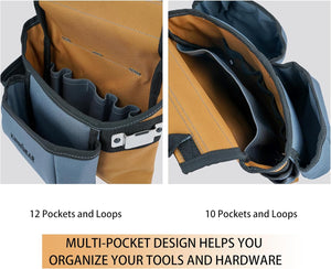 Carpenter Tool Belt with Suspenders Pro Framer Suspension Tool Rig for Construction Contractors and Electrician,Khaki