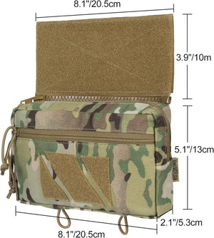 Tactical Drop Pouch, Dangler Pouch PLUS1S Admin Pouch Tactical Tool Pouch with Hook and Loop Panel for Tactical Vest Chest Rig Plate Carrier Tactical Gear