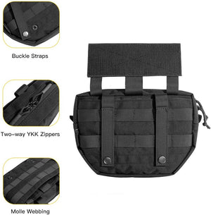 Tactical Drop Dump Pouch Molle Tool Pouch with Hook & Loop Carrying Kit Bag for Tactical Vest Chest Rig