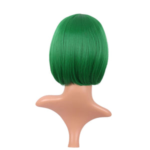 12 Inch/30 cm Fashion Lady Short Straight Flat Bangs Bob Wig (Green)