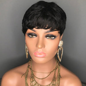 Pixie Cut Wig Human Hair Short Human Hair Wigs for Black Women Short Cut Natural Wavy Wigs