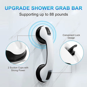 Shower Handle 2 Pack 12 inch for Bathroom Shower (Black)