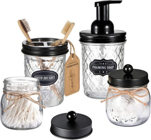 Set of 4 Lotion Soap Dispenser Toothbrush Toothpaste Holder