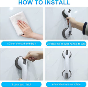 Shower Handle 2 Pack 12 inch for Bathroom Shower (Gray)