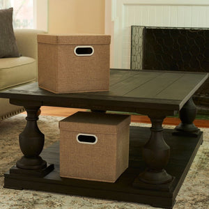 ❣️ KD Cube Set, 2pk, Collapsible Linen, Cafe ❣️